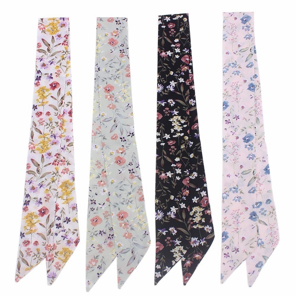NWT Garden Party Floral Twilly Set • Silk Feel Skinny Scarf Pack